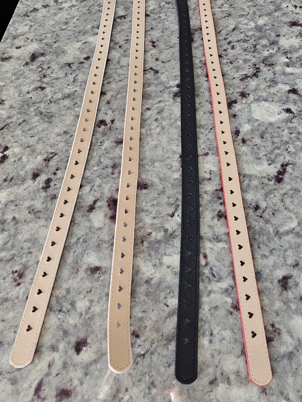 Source Unknown Heart-Accent Belts Faux Leather in White, Red, Pink, and Black - Picture 7 of 10